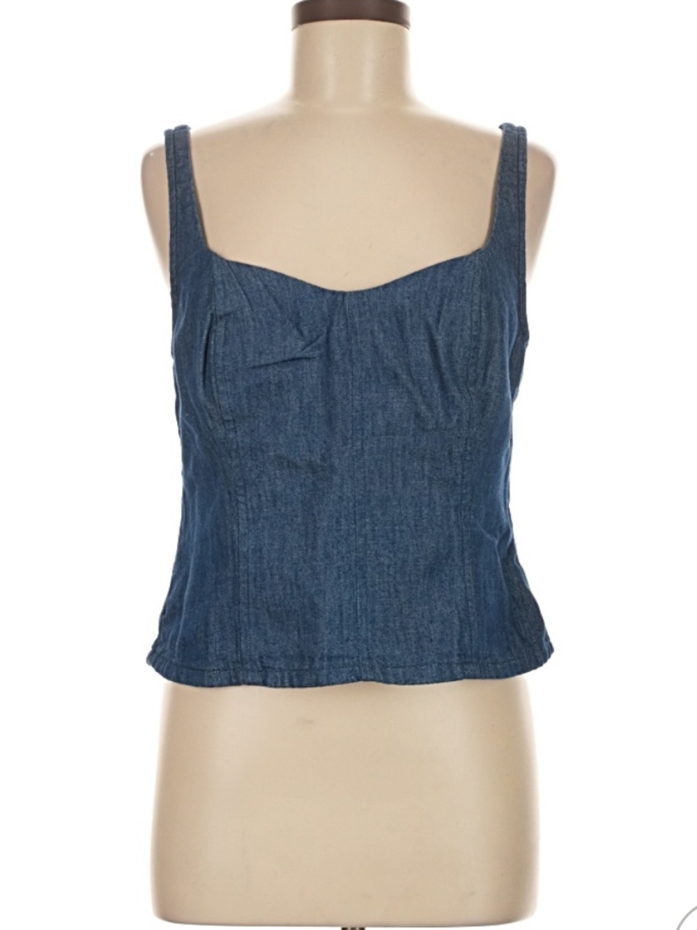 Old Navy Light Blue Denim-Look Sweetheart Tank